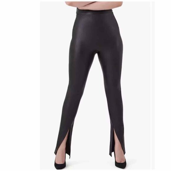 SPANX Faux Stretch Legging Front Split Hem Stretch Size XL Black Casual - Picture 12 of 14